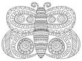 Fantasy butterfly symmetrycal coloring page stock vector illustration